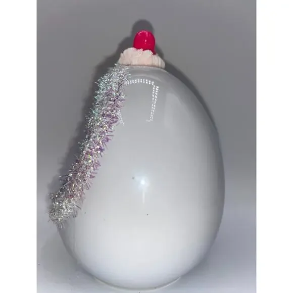 Vintage Ceramic Diorama Egg Pink Rhinestone Bunny Deb O. Original Designs OOAK - Picture 14 of 16